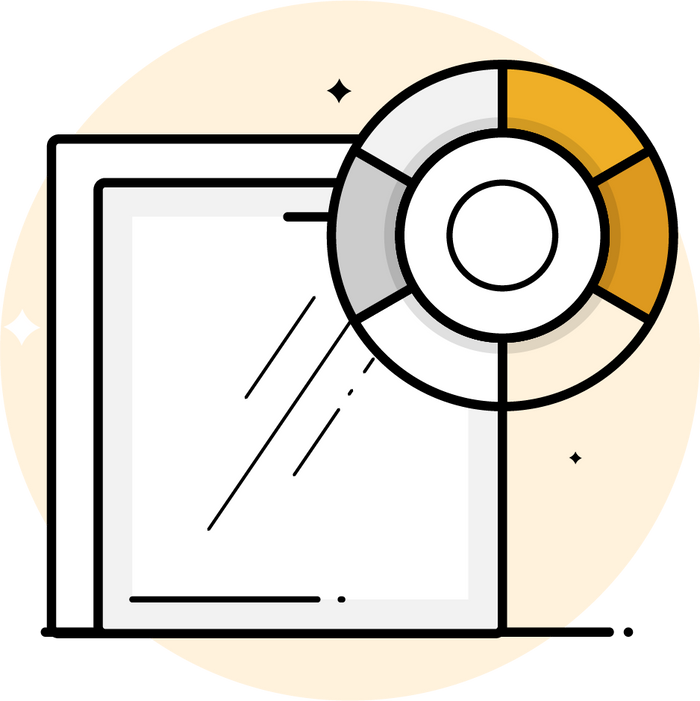 Symbol für Farben und Verglasung des Fensters.