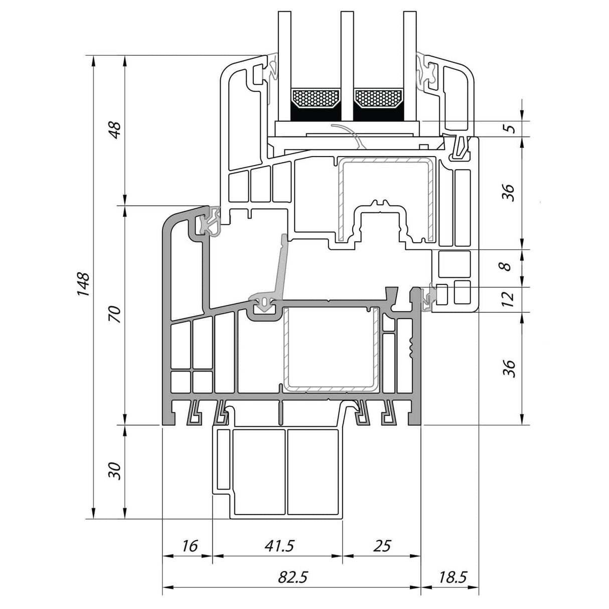 Fenster GEALAN S9000 - 3-fach-Verglasung - Weiß