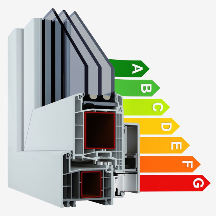 Parallel-Schiebe-Kipp-Tür Profil mit einem Diagramm daneben.