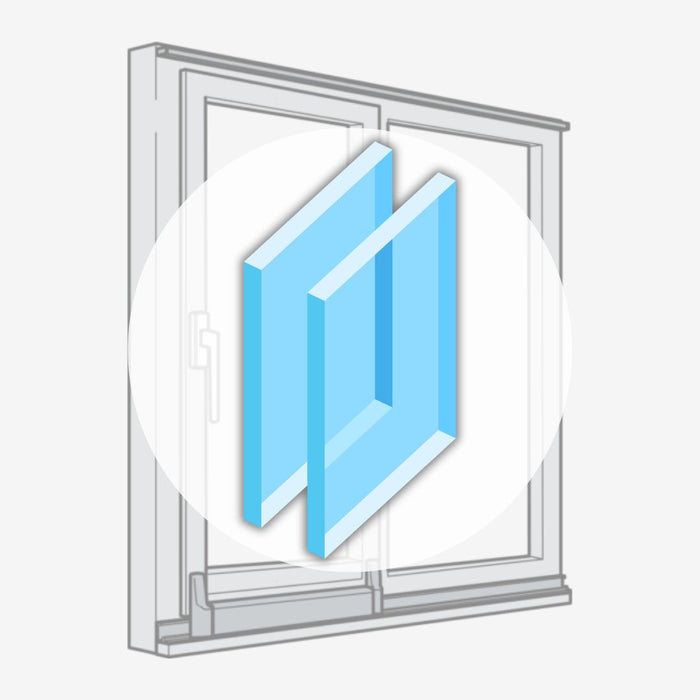 Symbol einer Parallel-Schiebe-Kipp-Tür-Verglasung