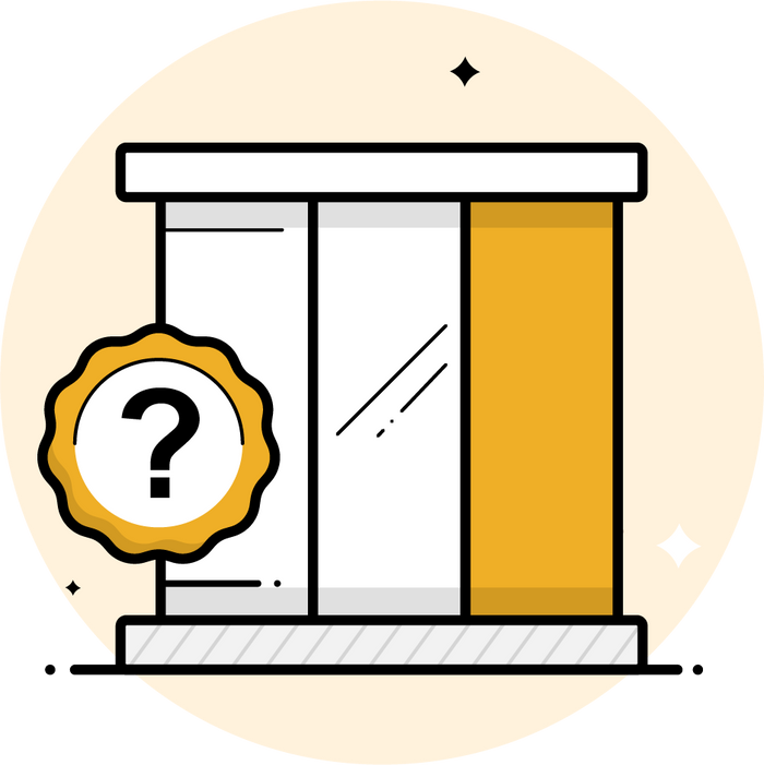 Symbol für Fenstermaterial.