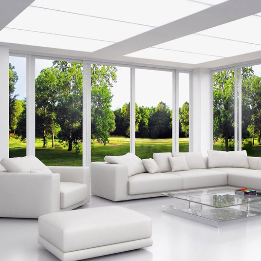 Schiebetür weiß verbaut.