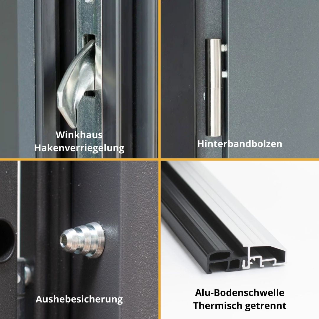 Aluminium Haustür AC68 Safeline M00 - Fensterfabrik24