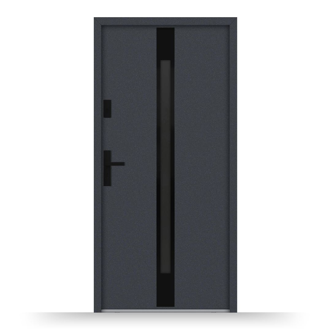 Aluminium Nebeneingangstür ATU68 M525 Blackline - Fensterfabrik24