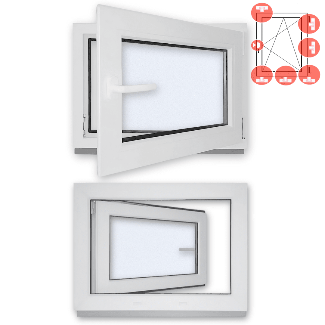 EcoLine Einbruchhemmende Kunststofffenster mit 2 - fach Verglasung - Fensterfabrik24