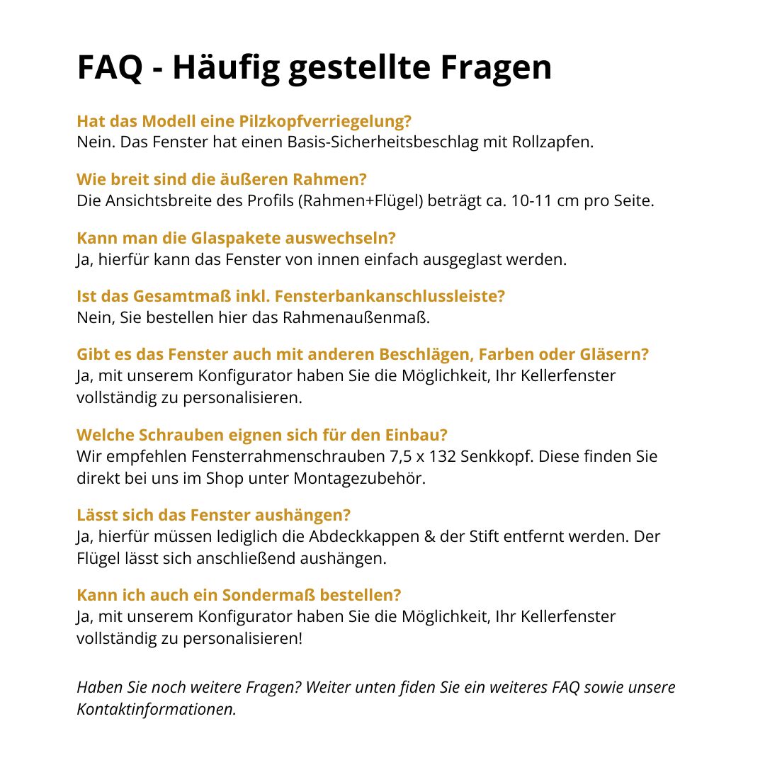 Kellerfenster Kunststoff Dreh/Kipp - 2 - fach - Verglasung - Außen Anthrazit, Innen Weiß - Fensterfabrik24