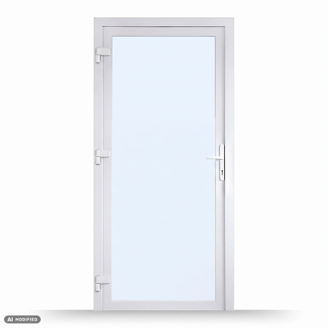 Nebeneingangstür Ganzglas – Anthrazit & Weiß – Außen- & Innenöffnend nach Maß - Fensterfabrik24