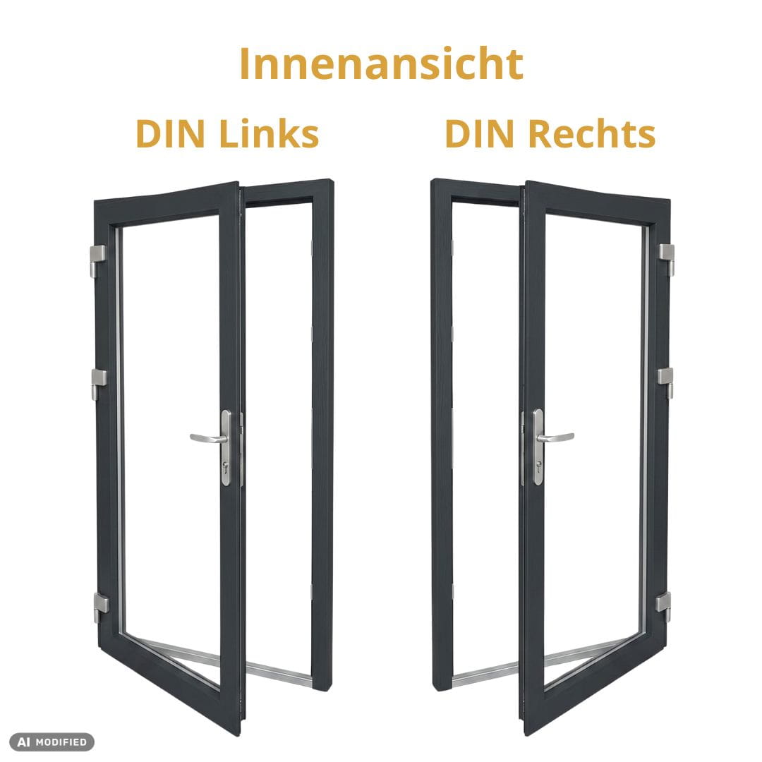 Nebeneingangstür Ganzglas – Anthrazit & Weiß – Außen- & Innenöffnend nach Maß