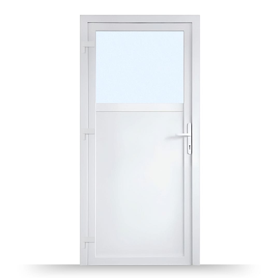 Nebeneingangstür 1/3 Glas – Anthrazit & Weiß – Außen - & Innenöffnend nach Maß - Fensterfabrik24