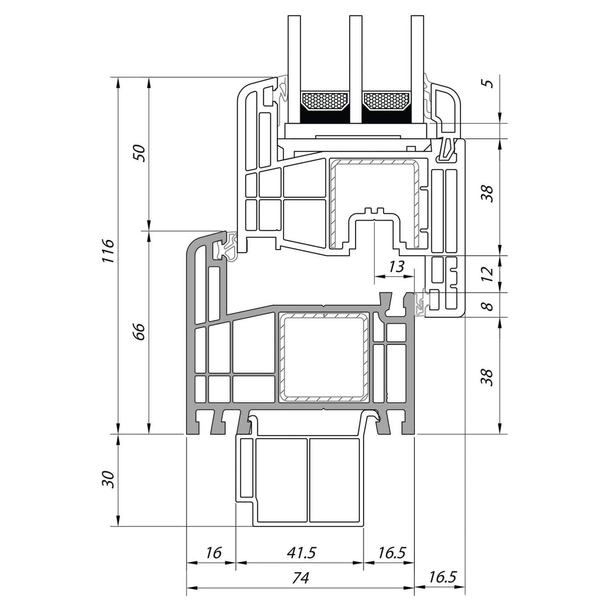 Fenster GEALAN S8000 - 3-fach-Verglasung - Weiß