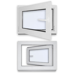 Kellerfenster Kunststoff Dreh/Kipp - 2 - fach - Verglasung - Weiß - Fensterfabrik24