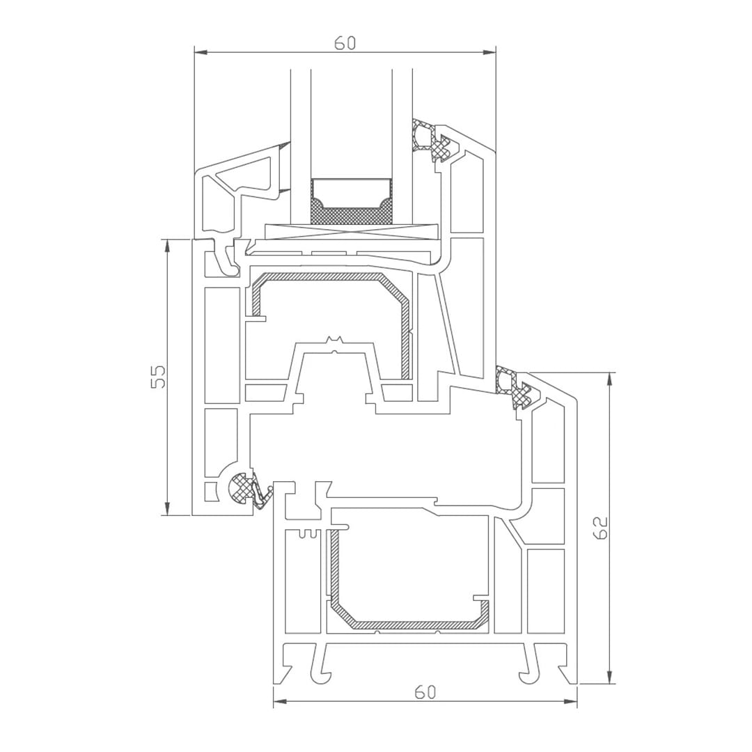 Kellerfenster Kunststoff Dreh/Kipp - 2 - fach - Verglasung - Weiß - 60 mm Profil - Fensterfabrik24