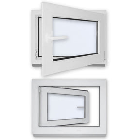 Kellerfenster Kunststoff Dreh/Kipp - 2 - fach - Verglasung - Weiß - Fensterfabrik24