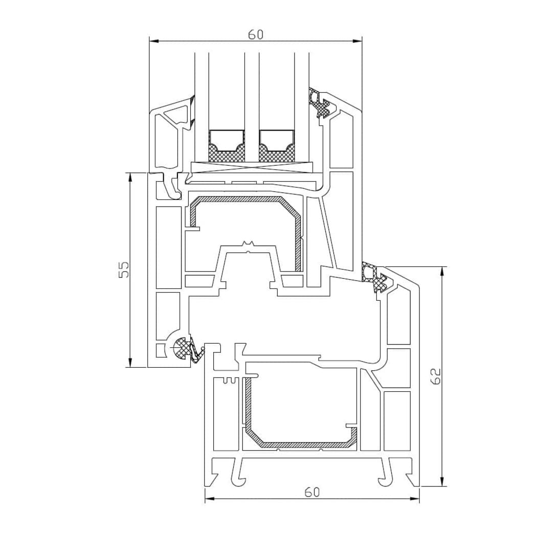 Kellerfenster Kunststoff Dreh/Kipp - 3 - fach - Verglasung - Weiß - 60 mm Profil - Fensterfabrik24