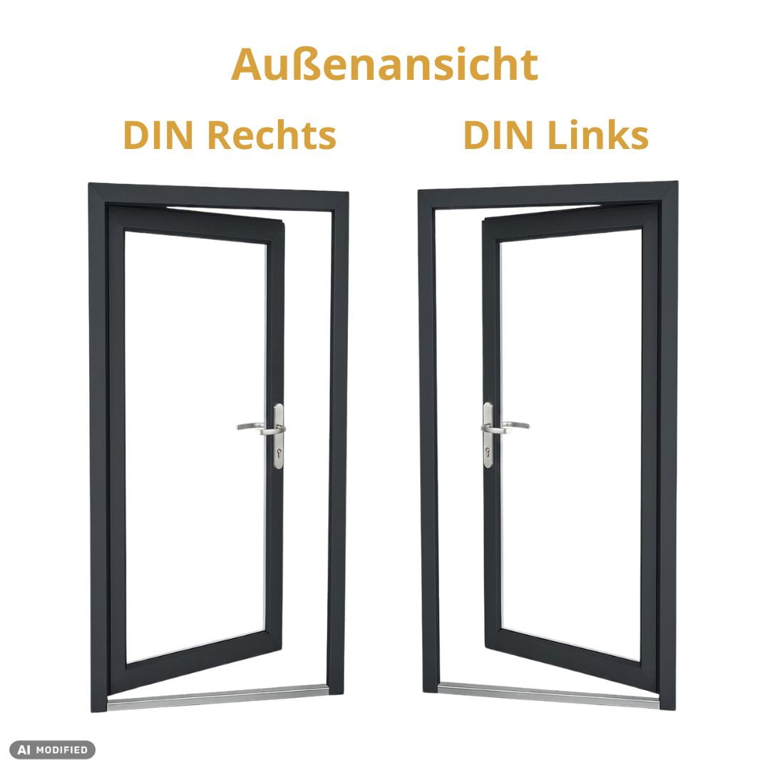 Nebeneingangstür Ganzglas – Anthrazit & Weiß – Außen- & Innenöffnend nach Maß