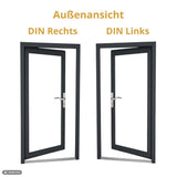 Nebeneingangstür Ganzglas – Anthrazit & Weiß – Außen- & Innenöffnend nach Maß