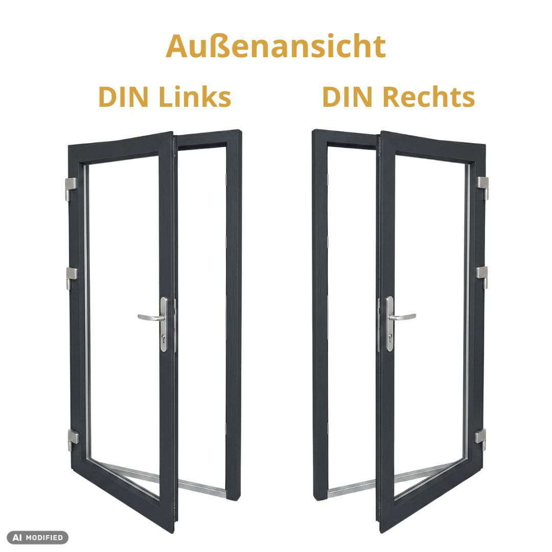Nebeneingangstür Ganzglas – Anthrazit & Weiß – Außen- & Innenöffnend nach Maß