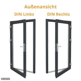 Nebeneingangstür Ganzglas – Anthrazit & Weiß – Außen- & Innenöffnend nach Maß