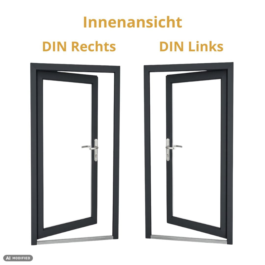 Nebeneingangstür Ganzglas – Anthrazit & Weiß – Außen- & Innenöffnend nach Maß