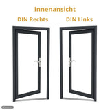 Nebeneingangstür Ganzglas – Anthrazit & Weiß – Außen- & Innenöffnend nach Maß
