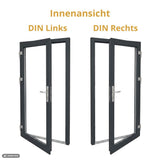 Nebeneingangstür Ganzglas – Anthrazit & Weiß – Außen- & Innenöffnend nach Maß