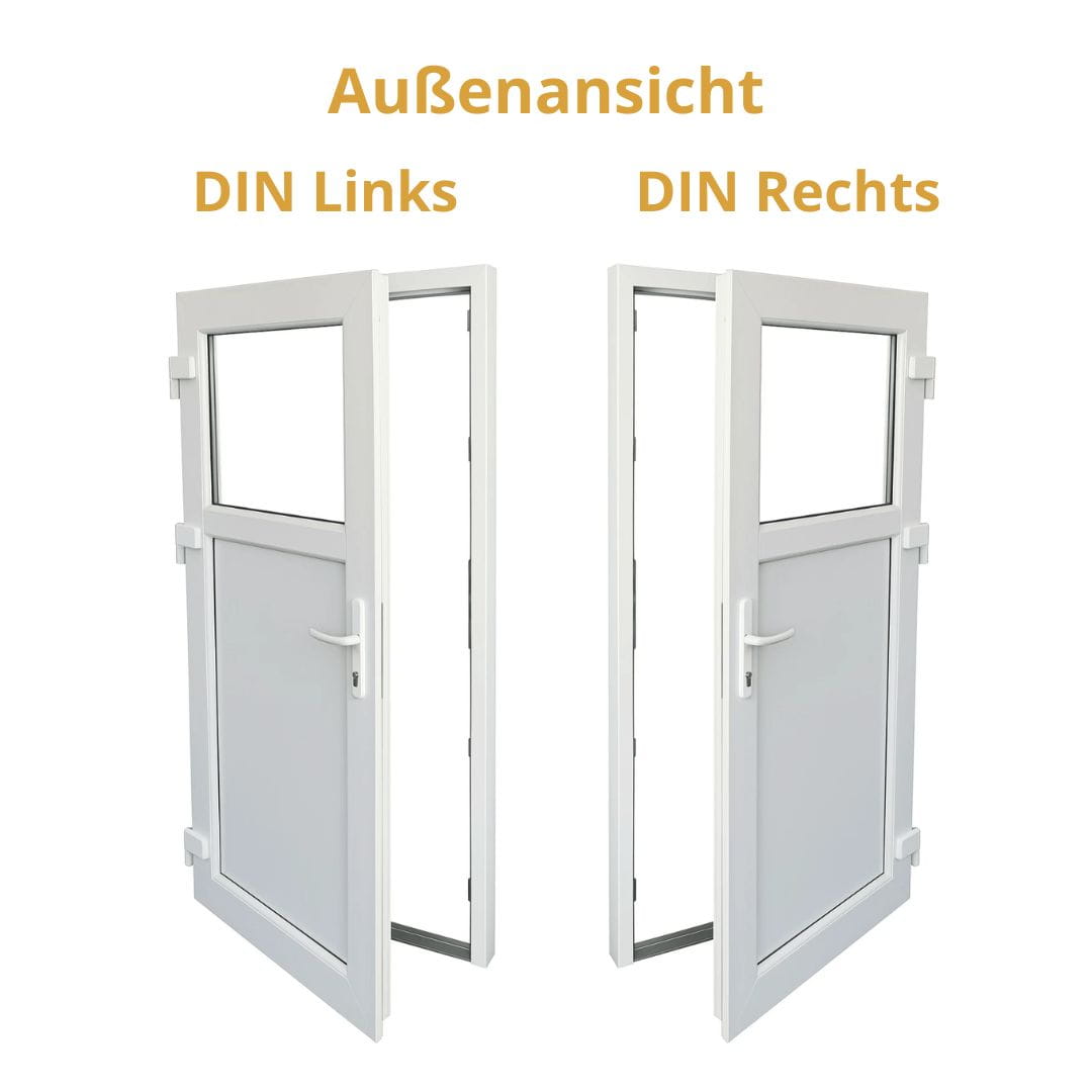 Nebeneingangstür 1/3 Glas – Anthrazit & Weiß – Außen - & Innenöffnend nach Maß - Fensterfabrik24