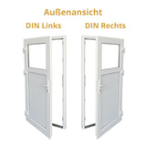 Nebeneingangstür 1/3 Glas – Anthrazit & Weiß – Außen - & Innenöffnend nach Maß - Fensterfabrik24
