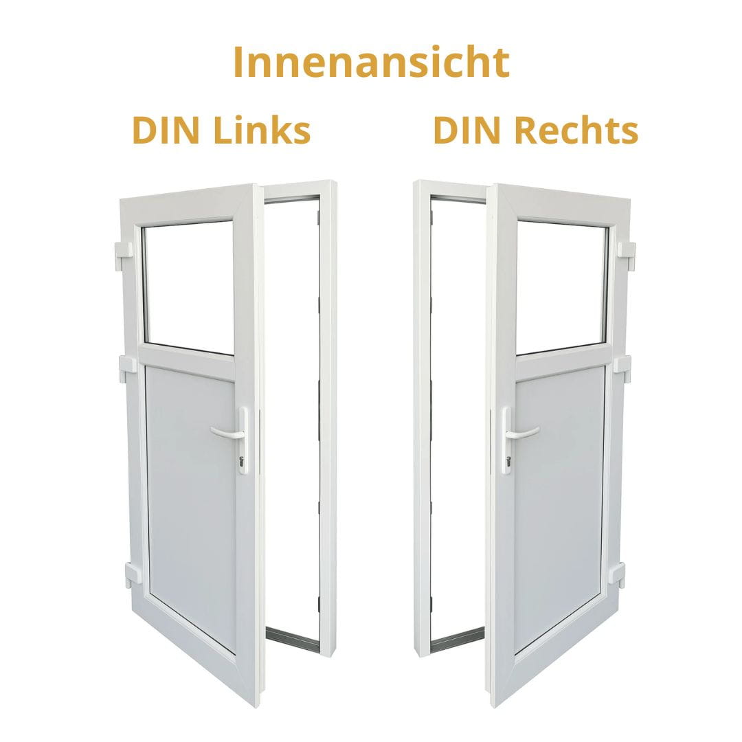 Nebeneingangstür 1/3 Glas – Anthrazit & Weiß – Außen - & Innenöffnend nach Maß - Fensterfabrik24