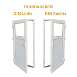 Nebeneingangstür 1/3 Glas – Anthrazit & Weiß – Außen - & Innenöffnend nach Maß - Fensterfabrik24