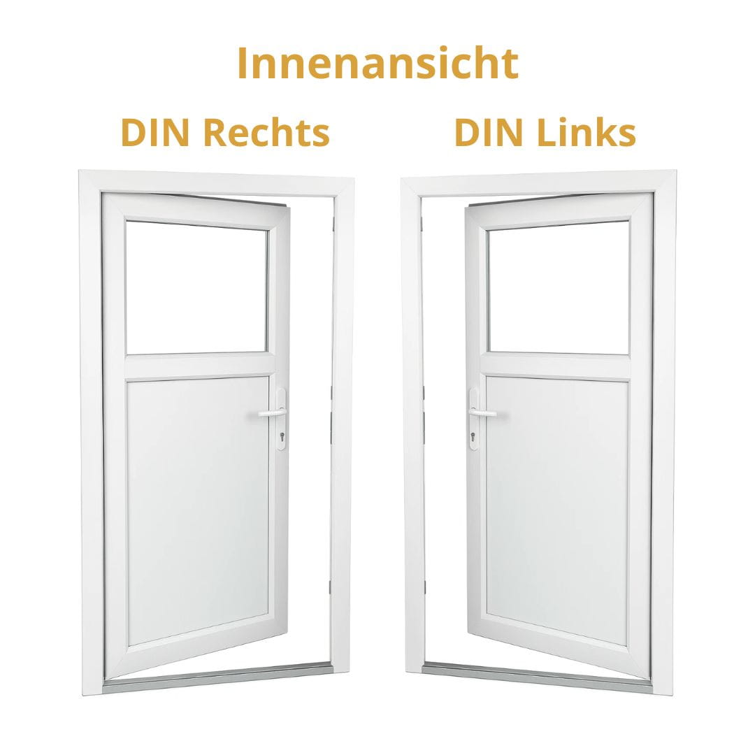 Nebeneingangstür 1/3 Glas – Anthrazit & Weiß – Außen - & Innenöffnend nach Maß - Fensterfabrik24