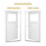 Nebeneingangstür 1/3 Glas – Anthrazit & Weiß – Außen - & Innenöffnend nach Maß - Fensterfabrik24