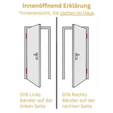Nebeneingangstür 1/3 Glas – Anthrazit & Weiß – Außen - & Innenöffnend nach Maß - Fensterfabrik24