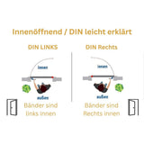 Nebeneingangstür 1/3 Glas – Anthrazit & Weiß – Außen - & Innenöffnend nach Maß - Fensterfabrik24