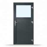 Nebeneingangstür 1/3 Glas – Anthrazit & Weiß – Außen - & Innenöffnend nach Maß - Fensterfabrik24