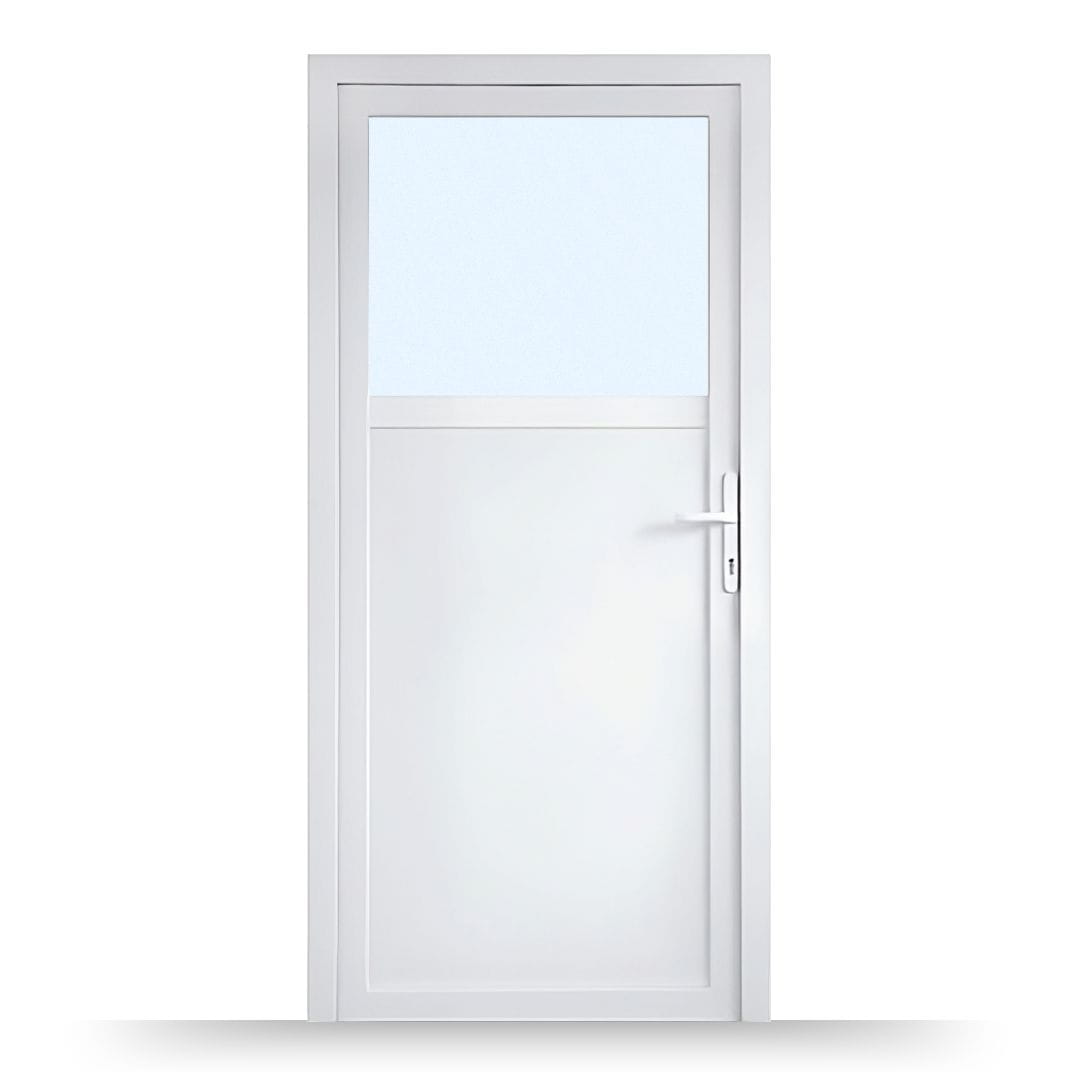 Nebeneingangstür 1/3 Glas – Anthrazit & Weiß – Außen - & Innenöffnend nach Maß - Fensterfabrik24