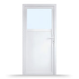 Nebeneingangstür 1/3 Glas – Anthrazit & Weiß – Außen - & Innenöffnend nach Maß - Fensterfabrik24