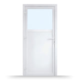 Nebeneingangstür 1/3 Glas – Anthrazit & Weiß – Außen - & Innenöffnend nach Maß - Fensterfabrik24