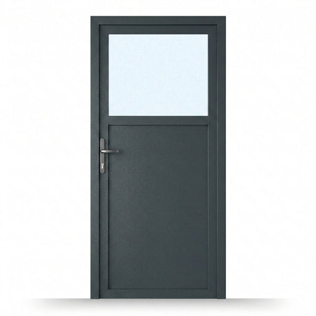 Nebeneingangstür 1/3 Glas – Anthrazit & Weiß – Außen - & Innenöffnend nach Maß - Fensterfabrik24