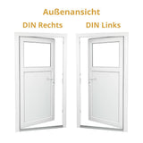 Nebeneingangstür 1/3 Glas – Anthrazit & Weiß – Außen - & Innenöffnend nach Maß - Fensterfabrik24