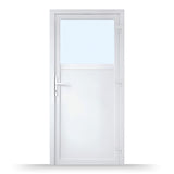 Nebeneingangstür 1/3 Glas – Anthrazit & Weiß – Außen - & Innenöffnend nach Maß - Fensterfabrik24
