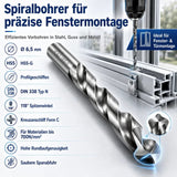 Spiralbohrer 6,5 mm HSS-G profilgeschliffen - Fensterfabrik24